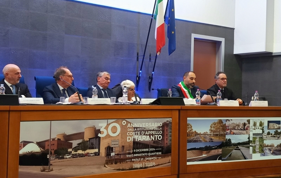 Il Presidente della Provincia e Sindaco di Taranto Melucci al 30° anniversario dell'istituzione della sezione di Taranto della Corte d'Appello di Lecce